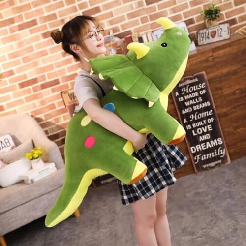 40/60/100cm Big Colorful Plush Dinosaur Toys Soft Cartoon Animal Triceratops Stuffed Doll Pillow Kids Girl Birthday Gift