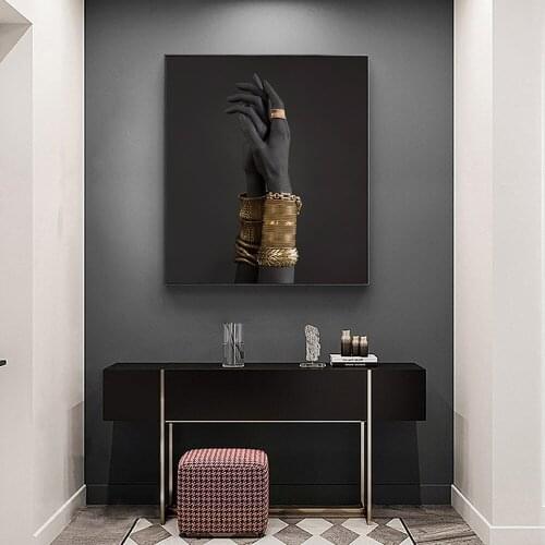 African Art Black Man Hands Canvas Art Painting Cuadros Posters and Prints Scandinavian Wall Art Poster for Home Decoration
