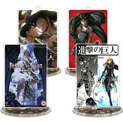 Anime Attack on Titan Jiyuu no Tsubasa Mikasa Ackerman Eren Jager Acrylic Stand Keychain Figure Model Display Desktop Toy