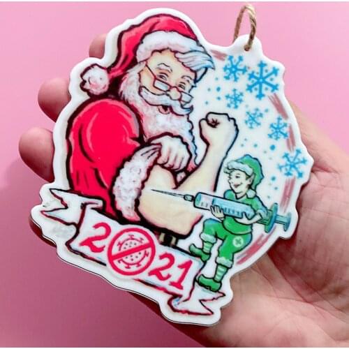 Car Christmas Tree Ornament Santa Claus Injection Tree Hanging Decoration Hanging Acrylic Hanging Pendants for Home Auto Decor