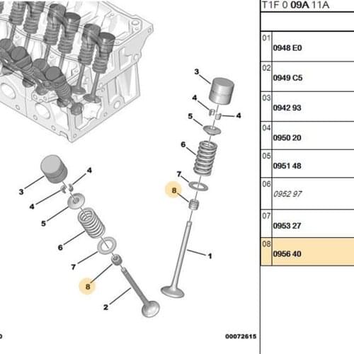Baificar Brand New 16 Pcs Enigne Valve Stem Seal 095640 For Peugeot 106 206 207 307 308 C2 GTi S16 VTS 1.6 16v TU5J4 TU5JP5