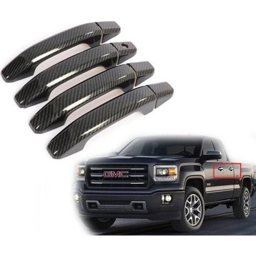 ABS Carbon Fiber Exterior Door Handle Covers for Chevrolet Silverado GMC Sierra 1500 2500 3500 2014-2029