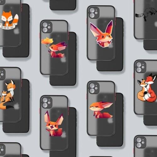 Anime funny foxs lovely cute Phone Case Matte Transparent for iPhone 7 8 11 12 s mini pro X XS XR MAX Plus coque