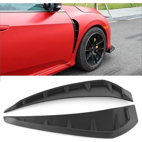 For Honda Civic 2016 2017 2018 2019 2020 Car Shark Grille Air Flow Side Vent Exterior Styling Grill ABS Matte Black 2Pcs/Pair