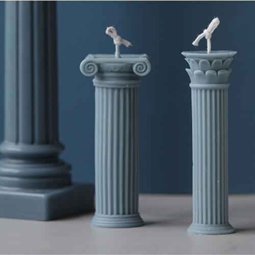 Roman Column Candle Silicone Mould Aromatherapy Candle Plaster Mould Silicone Candle Molds Wax Candle Mold Home Decoration