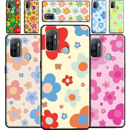 Groovy Pastel Flowers Bloom Daisies Phone Case For OPPO A53 A31 A5 A9 2020 A52 A72 A3S A5S F5 A1K A15 A83 A91 A93 Cover Capa