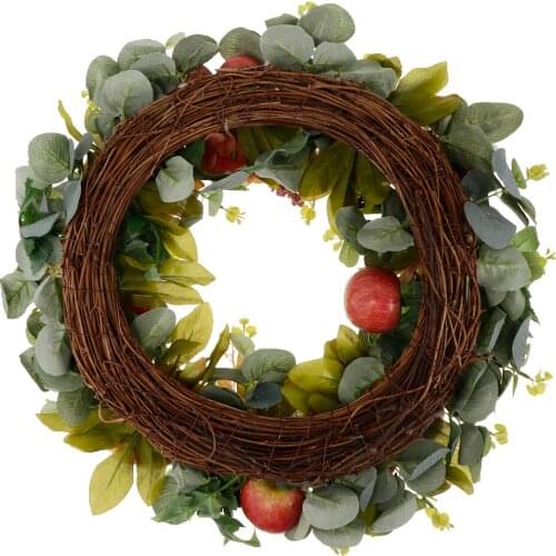 Artificial Silk Rattan Peony Flower Wreath Door Wreath Home Christmas Decor
