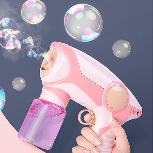 2020 New Summer Smoke Magic Bubble Machine Electric Automatic Bubble Blower Maker Gun Birthday Gift For Kids Outdoor Toys