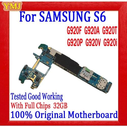 For Samsung Galaxy S6 G920F G920V G920I Motherboard With full chips Factory Unlocked Logic board 100% Original