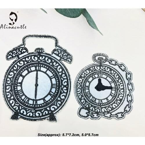 Metal Stamp Dies 2pc Clock Time Scrapbooking Paper Craft Handmade Card Album Punch Art Cutter Aliancraft 20102325