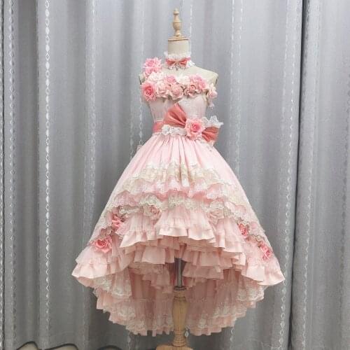 [Customized] Anime Be A Princess Someday Siya Pink Lolita Dress Party Uniform Cosplay Costume Halloween Women Free Shipping 2020