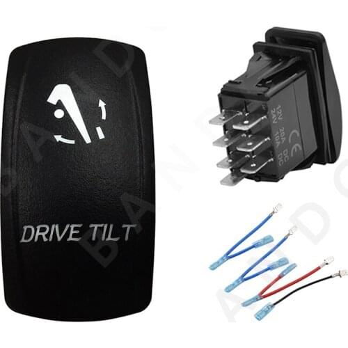 DRIVE TILT Rocker Switch 7P (ON)-OFF-(ON) DPDT White Led Button Switch for ARB/Carling/NARVA 4x4 Style，Car Accessories，Wires