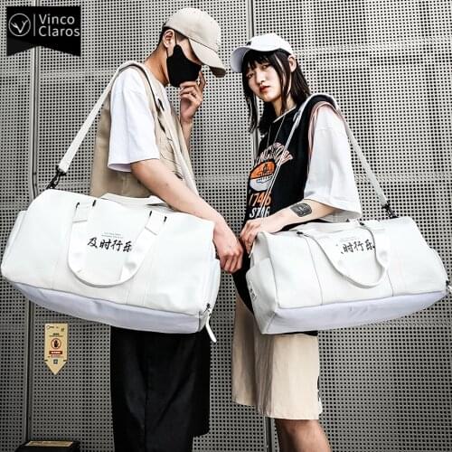 Simple Luxury Soft PU Leather Travel Handbags Men Weekender Sport Gym Duffle Bag Overnight Luggage Shoe Bags for Travel Unisex