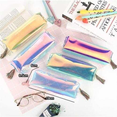 Party Favors Transparent PVC Laser Glitter Pencil Case Kids Birthday Wedding Gift For Guests Back to School Kawaii Girls Handbag