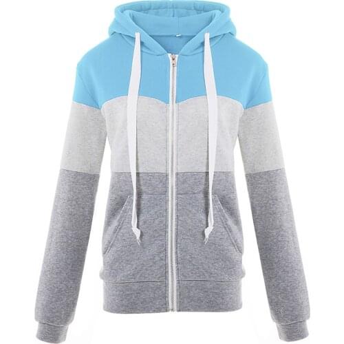 Autumn Winter Pullover Women Basic Jackets Coats Nice Female 3 Color Strip Spliced Jackets Casual Warm Ladies Jacket Plus Size