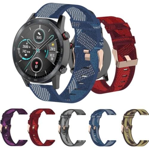 22mm Nylon Canvas Wrist Strap For Honor Magic Watch 2 Band Bracelet For Huawei GT GT2 GT 2e Sport Smart Watch Band Accessories