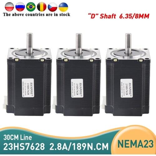 3 pcs 23HS7628 4-lead Nema 23 Stepper Motor 57 motor NEMA23 Stepper Motor 2.8A 189N.CM ISO CNC Laser Grind Foam Plasma Cut