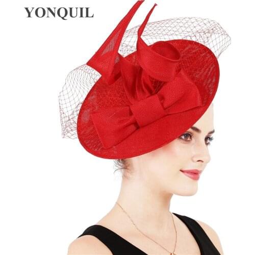 White Black Chapeau Caps Bridal Hats Veil Wedding Fascinators Ladies Elegant Fashion Bow Headwear Female Kenducky Race Headpiece