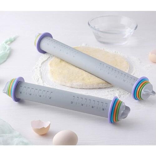 Silicone Adjustable Thickness Flour Rolling Pin Cooking tools Baking utensils Cake Dough Roller Baking Pastry kitchen Tools