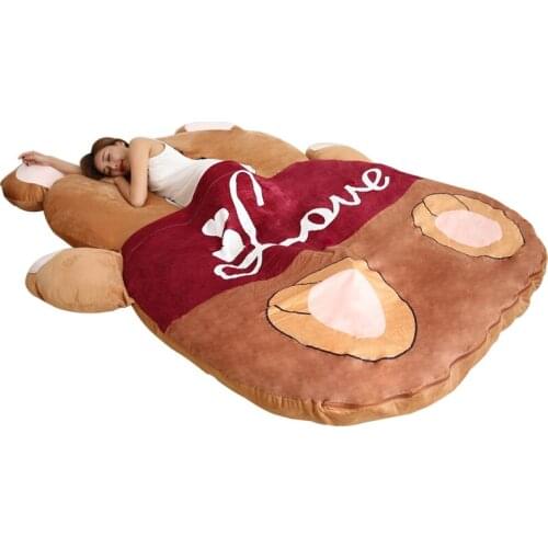 Dorimytrader Kawaii Soft LOVE Bear Sleeping Bag Plush Cartoon Bears Beanbag Sleeping Bed Sofa Great Gift DY50234
