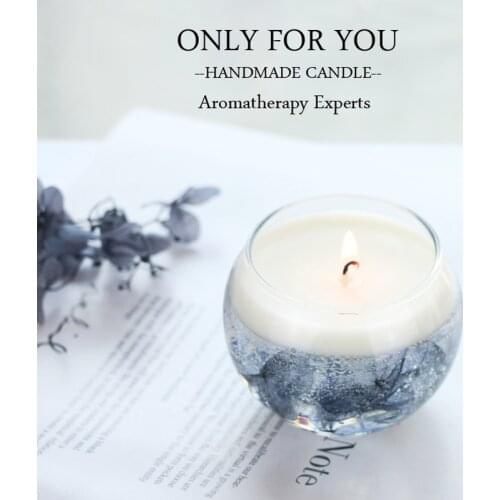 American style gray one flower one world dried flower immortal flower scented candle with soy wax decoration ornament