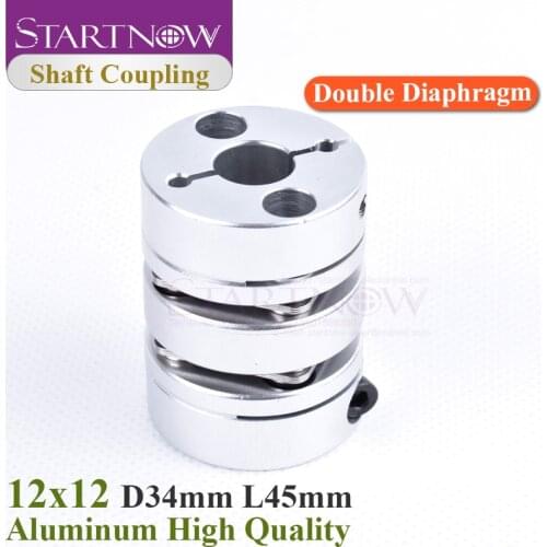 Double Diaphragm Shaft Coupling Disc Electric Coupler Bore 12x12mm D34mm L45mm For Screw Rod Stepper Servo Motor Encoder
