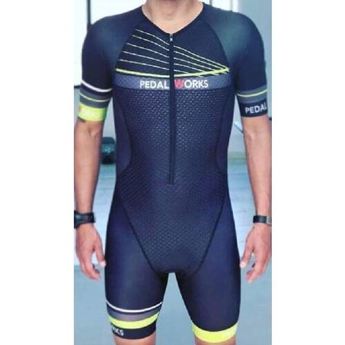 Dark Blue cycling triathlon skinsuits bicycle speedsuit bike tri suit running body wear set one piece jumpsuit roupa ciclismo