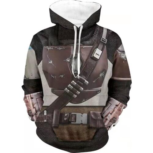 Mandalorian 3D Printing Hoodie Sweatshirt Cosplay Costume Hooded Casual Jacket Men Costume