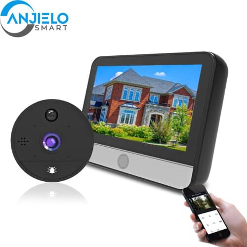Tuya Wireless Video Smart Peephole Door Viewer Camera Wifi Doorbell Video Intercom Monitor Motion Detection Night Vision