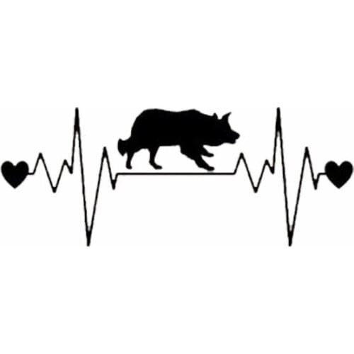 8" Wide Border Collie Heartbeat Lifeline Funny Vinyl Decal Sticker Car Stickers Window