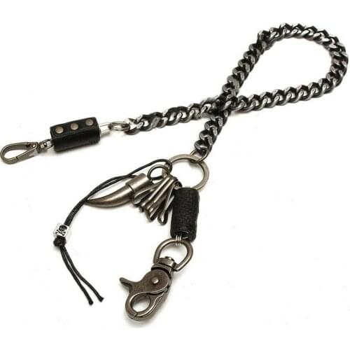 Vintage Mens Heavey Metal Trouser Jean Wallet Chain Keychain For Motorcycle Biker Trucker Apparel Matching Jewellery Shellhard