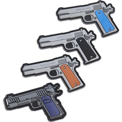 Military Army Emblem PVC Stripe Weapons Army Patch Tactics Assist Combat Clothing Backpack 911 Pistol Paste Armband