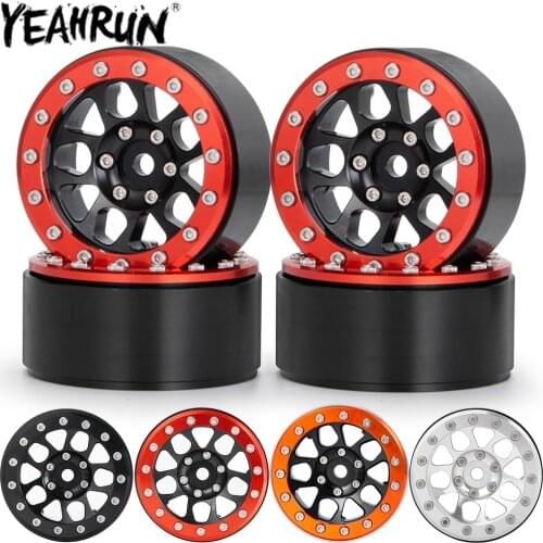 YEAHRUN 4PCS 1.9 Inch BEADLOCK Wheel Rim Metal Wheel Hub for 1:10 Axial SCX10 CC01 F350 D90 D110 RC Rock Crawler Parts
