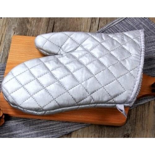 1PC Oven Mitts Polyester Cotton Oven Gloves Black Twill Thicken Kitchen Gloves Heat Resistant BBQ Gloves Gants de Cuisson LB 118