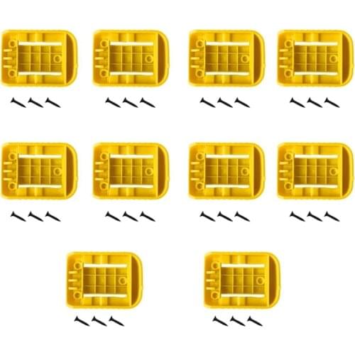 10Pack Battery Ready Dock/Mount Holder for Dewalt Battery Fit for 20V 60V Yellow (No Battery)