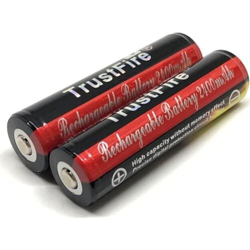 2pcs/lot TrustFire Protected 18650 3.7V 2400mAh Camera Torch Flashlight Rechargeable Li-ion Battery Lithium Batteries with PCB