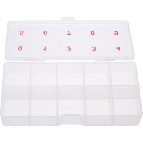 2 x 5 Plastic Nail Art Tip Cell Empty Storage Box Case Tool White