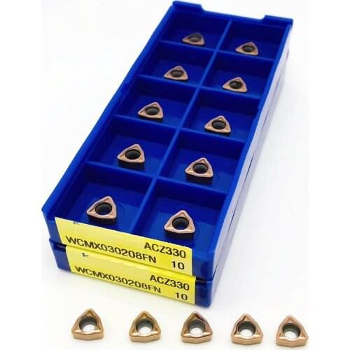 50PCS U-shaped drill WCMX030208 FN ACZ330 high-quality carbide inserts for WC-shaped U-shaped drill WCMX CNC lathe parts tools