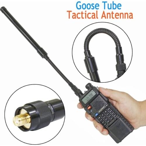 ABBREE AR-148 Goose Tube SMA-Female Dual Band 144/430Mhz Foldable CS Tactical Antenna For Walkie Talkie Baofeng 5R BF-888S Radio