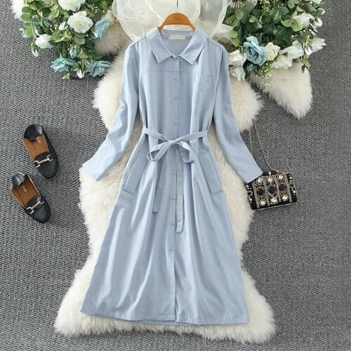 ALIYSWINT Fashionable Shirt Dresses