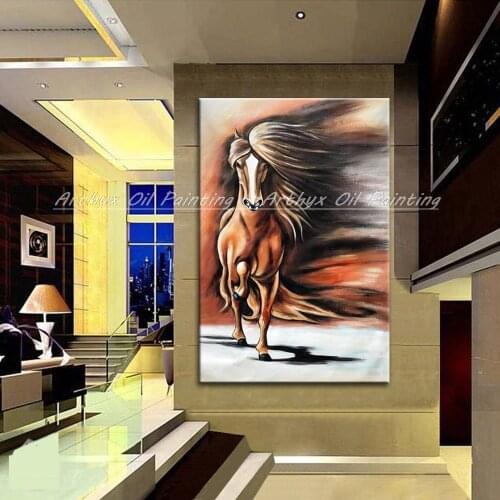 Arthyx Modern Abstract Pop Art Horse Animal Oil Painting On Canvas Hand Made Large Size Wall Pictures For Living Room Home Decor