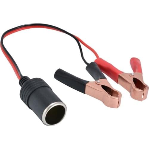 Car Battery Terminal Clamp Clip Cigarette Lighter Power Socket Adaptor 12V Camping Battery Pump Power Adapter Splitter