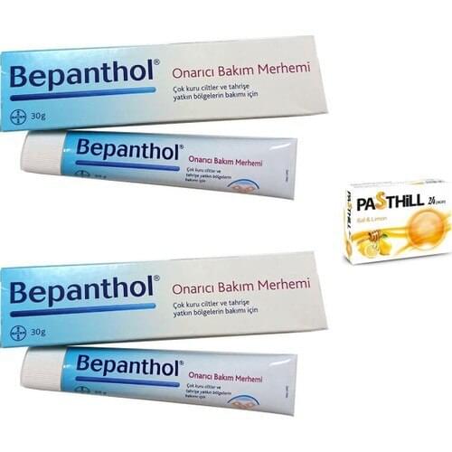 Bepanthol Restorative Care Merhemi 30 g x 2 Pcs + Pasthill 1 Pcs Honey & Limon 24 Drops