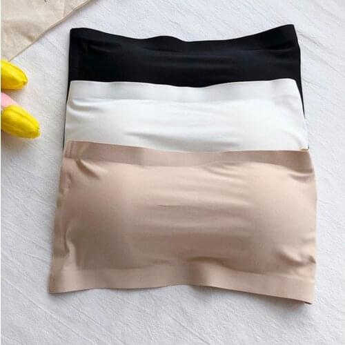 Wireless Bandeau Invisible Brassiere Seamless Strapless Tube Top Stretchy Bandeau Padded Invisible Bra Underwear For Dress Tops