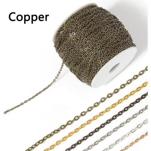 5meter/lot Fine Copper O-chains Link Cable Chains Roll Chains for Necklace Bracelets Jewelry Accessories DIY Making Wholesale