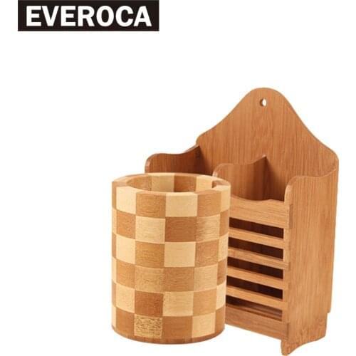 Natural Bamboo Chopsticks Holder Simple and Creative Kitchen Utensils Chopsticks Storage Drain Chopsticks Spoons Racks