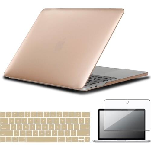 For Macbook Pro 13"/Air 13"/Macbook 12 A1534/Air 11"/Pro 15"/Pro 16" A2141 Hard Laptop Case Cover+Keyboard Film+Screen Protector