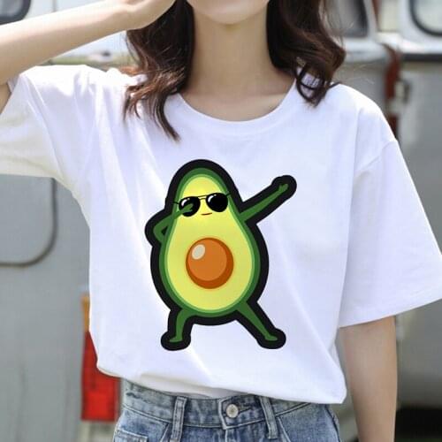 Funny Printed short sleeve t-shirt Kawaii Cartoon Graphic Tshirts Girls Tops Tees Female Avocado women summer fashion t-shirt