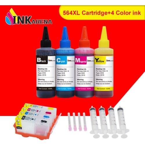 INKARENA 564XL Printer Ink Cartridge Compatible For HP Photosmart C5383 C5388 C5390 C5393 C6340 C6350 C6380 C6375 + 400ml Ink