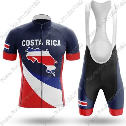 Costa Rica 2021 Cycling Jersey Set Summer Cycling Clothing Men Road Bike Shirts Suit Bicycle Bib Shorts MTB Wear Ropa